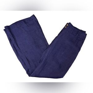 Outback‎ Red Vintage Women's Navy 100% Linen Trousers Size 6